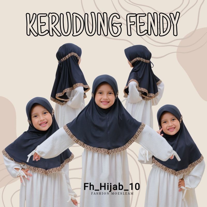 Kerudung Fendy Anak Instant Premium 3-6 Tahun Terbaru |Jilbab Lucu Bayi Perempuan Sekolah Tk |Hijab 