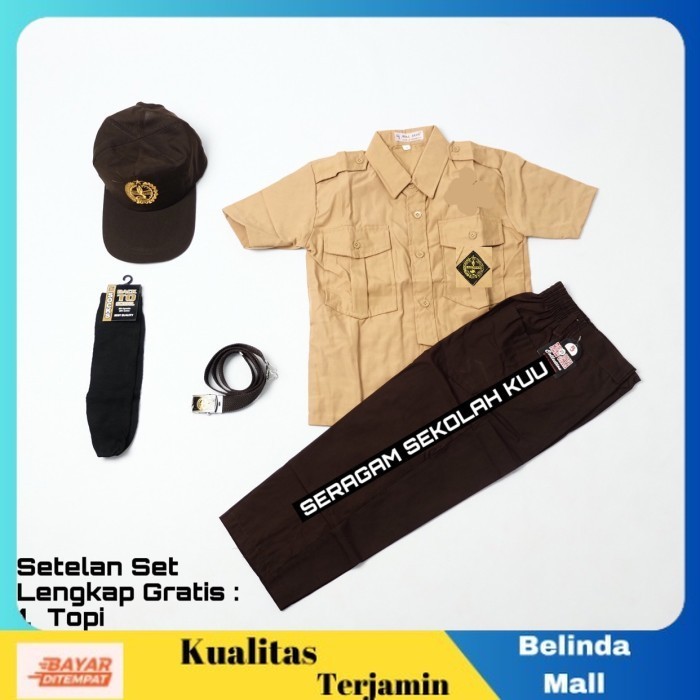 

⭐COD⭐ DISKON Setelan Pramuka Seragam Sekolah SD Laki Panjang PENDEK PANJANG, Kelas 1