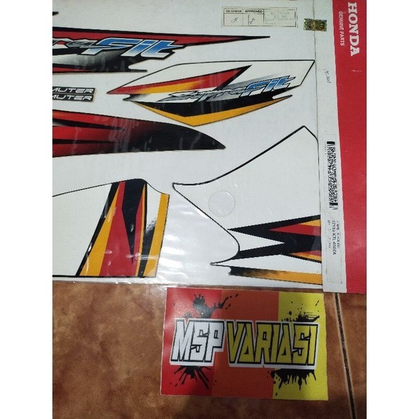 Striping Motor Supra Fit New original AHM Hitam ( 871X0 KTL 600ZA )