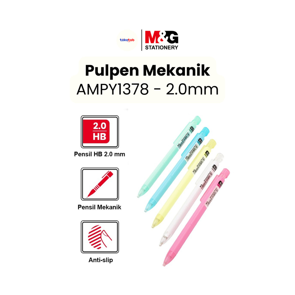 

Tokotab - M&G Pensil HB Mekanik Mechanical Pencil Desain Ergonomis Segitiga Non-Slip Grip