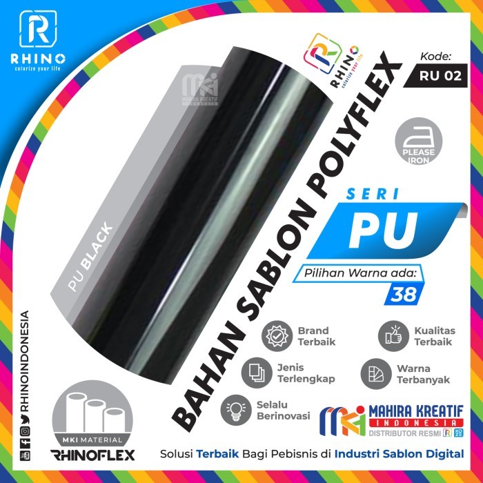 RHINOFLEX Polyflex Korea / poly flex PU Hitam - Black