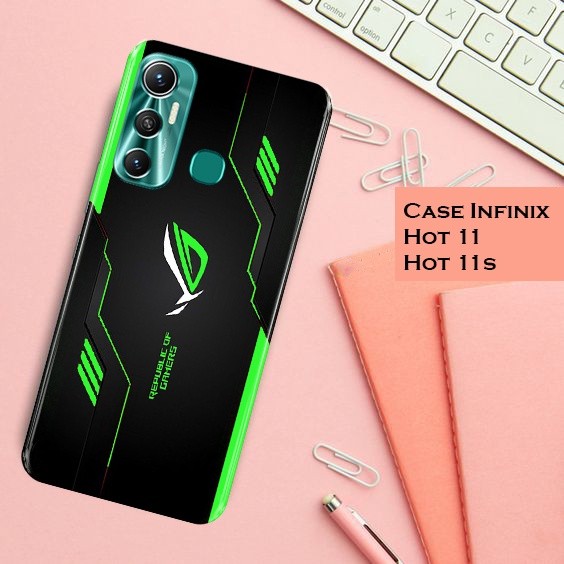 [H129] CASE INFINIX HOT 11 11S  Casing GAMERS ROG Hardcase 3D Fullprint Kesing INFINIX HOT 11 11S - 
