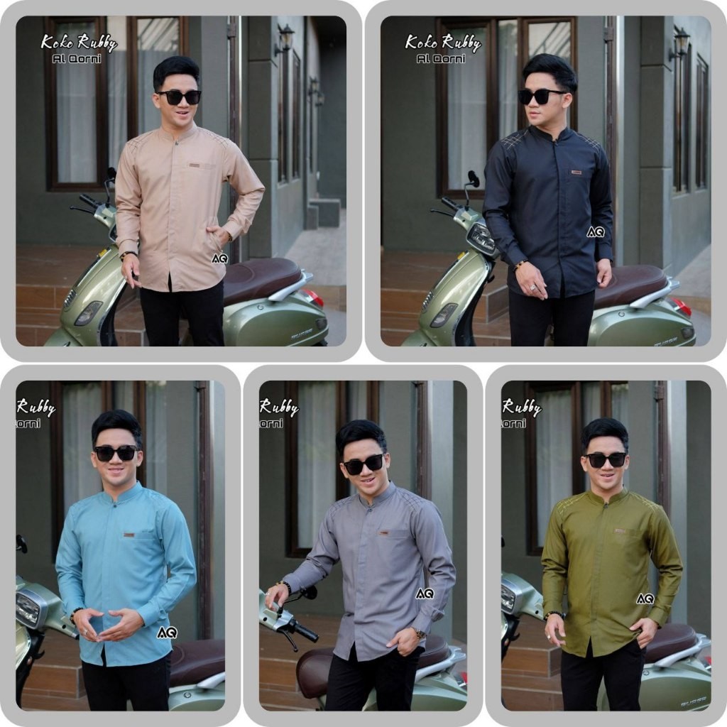 Baju Koko Pria Lengan Panjang Original El Rumi Motif Yisunsin