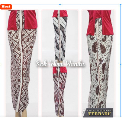 rok wanita kekinian Rok Jarik Wiru Batik Instan Bawahan Wanita Kebaya Jarik Dewasa - S, Putih