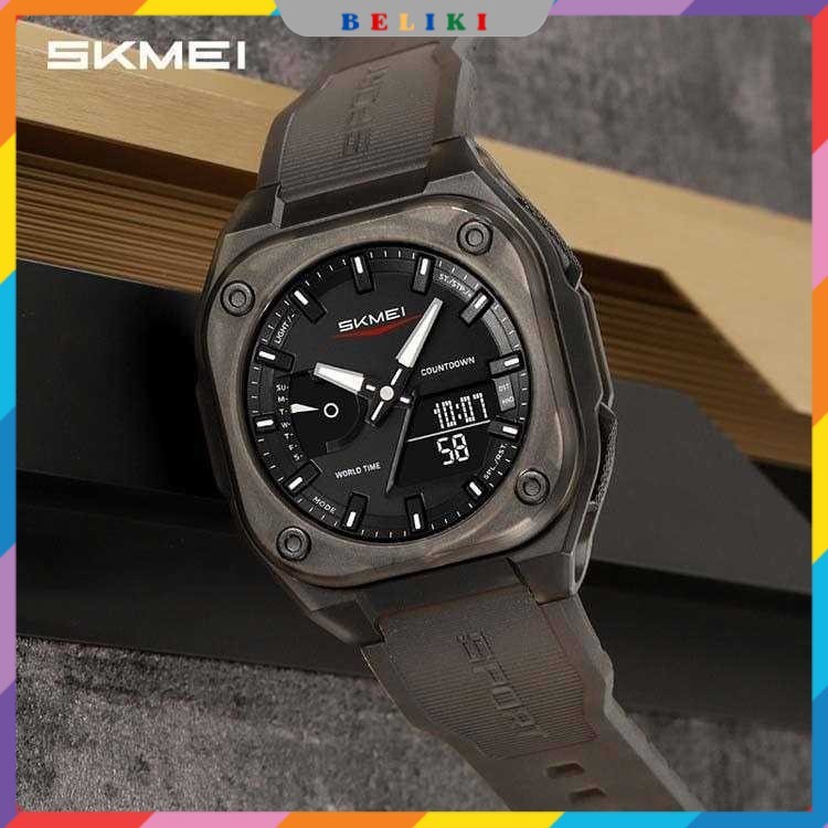 Jam Tangan Pria Analog Digital Watch Alarm Waterproof EL Light - SKMEI 2328