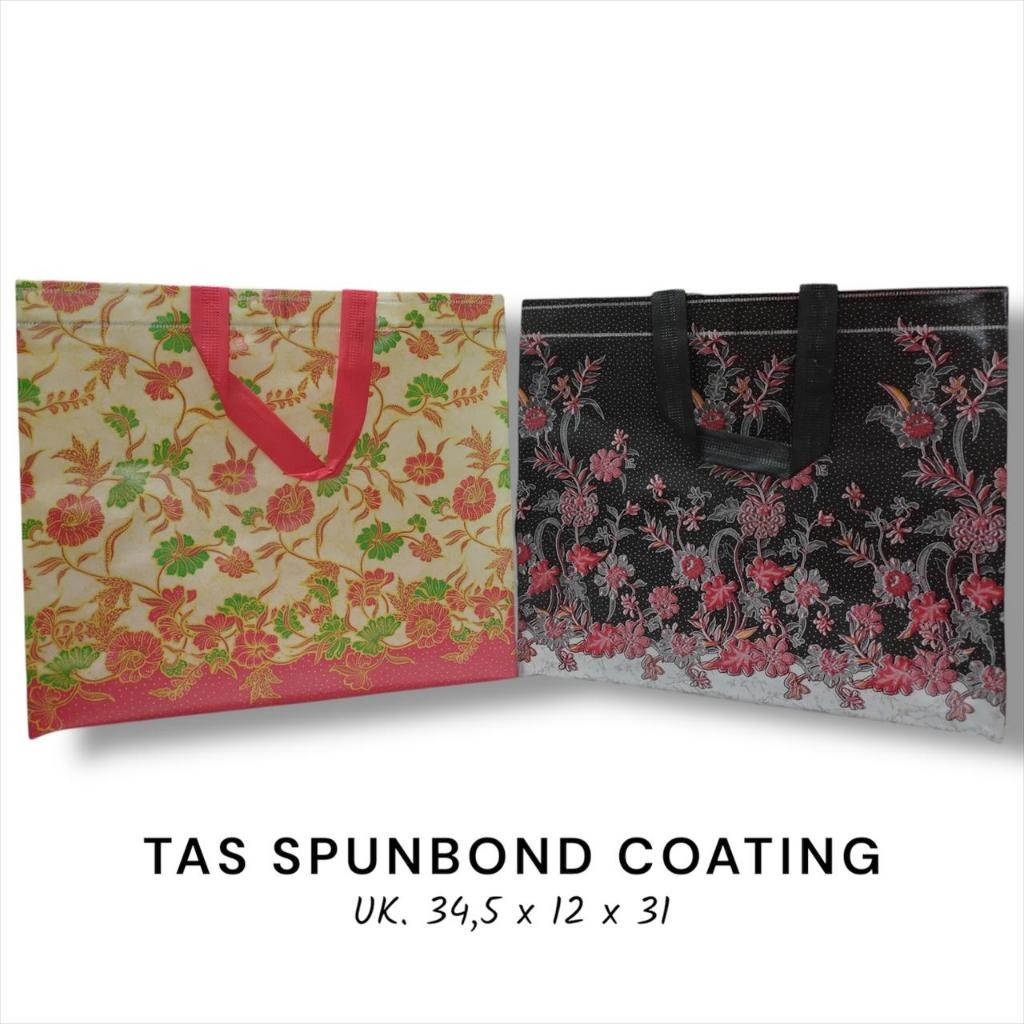 

RGT - 1 Pack / 12 Pcs Tas Spunbond Coating Uk 34,5 X 12 X 31 Cm Motif BATIK Merek KIKY