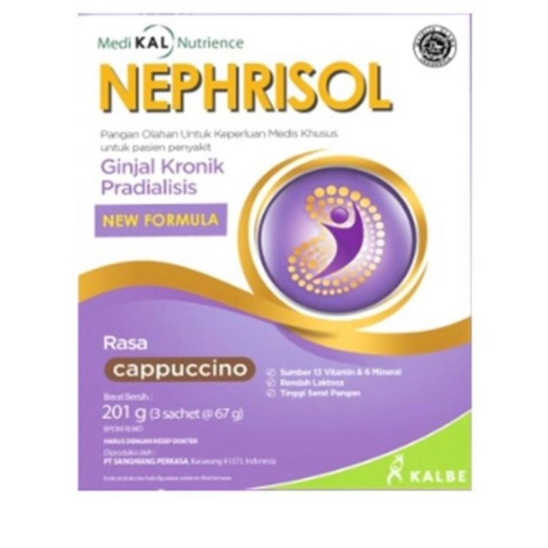 

Program Bundle - NEPHRISOL 201 g - Nutrisi Rendah Protein - Ginjal - Cappucino, 1 Box