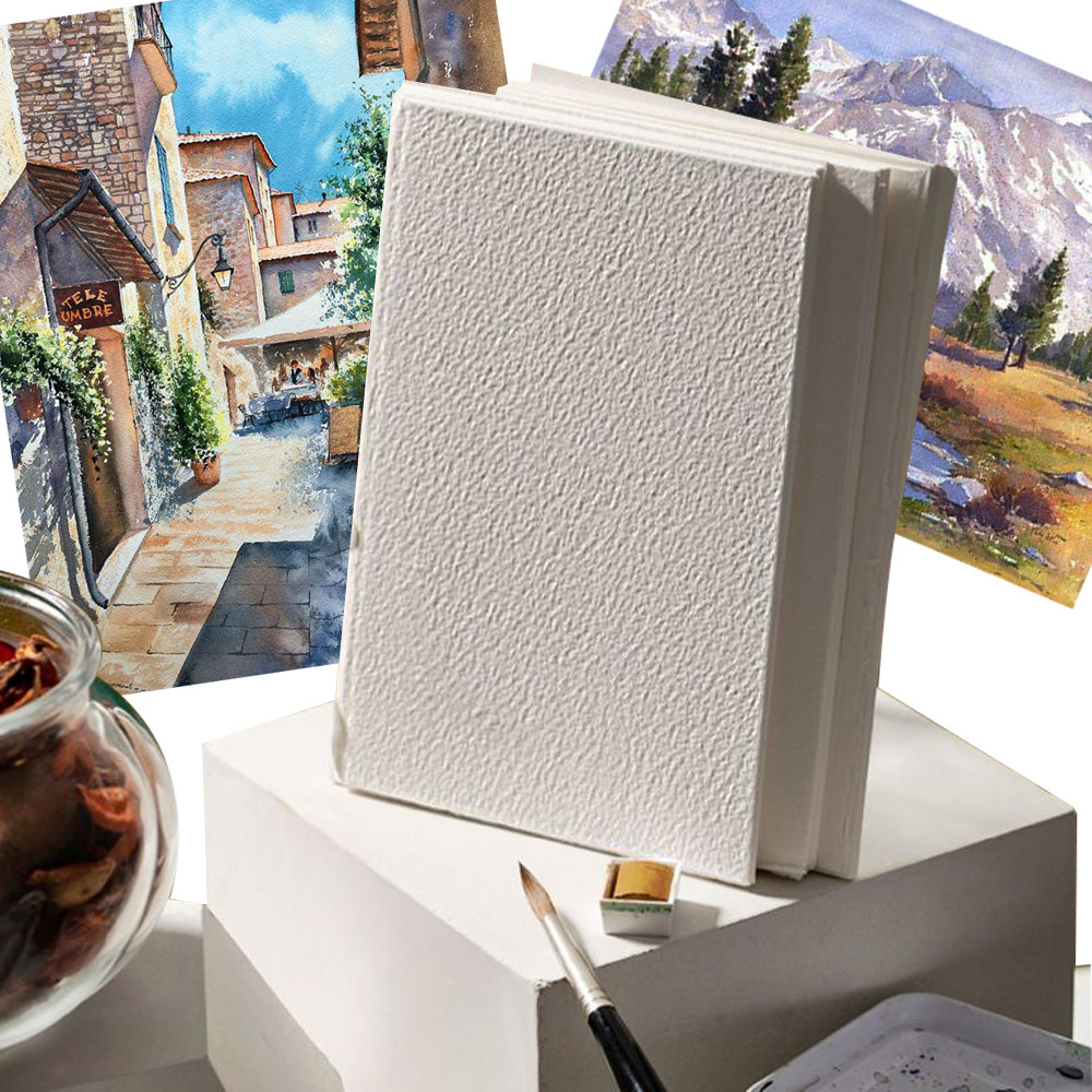 

12 pcs 300g pure cotton pulp thickened Coarse/medium/fine lines postcard watercolor paper card/water color paper Art Supplies