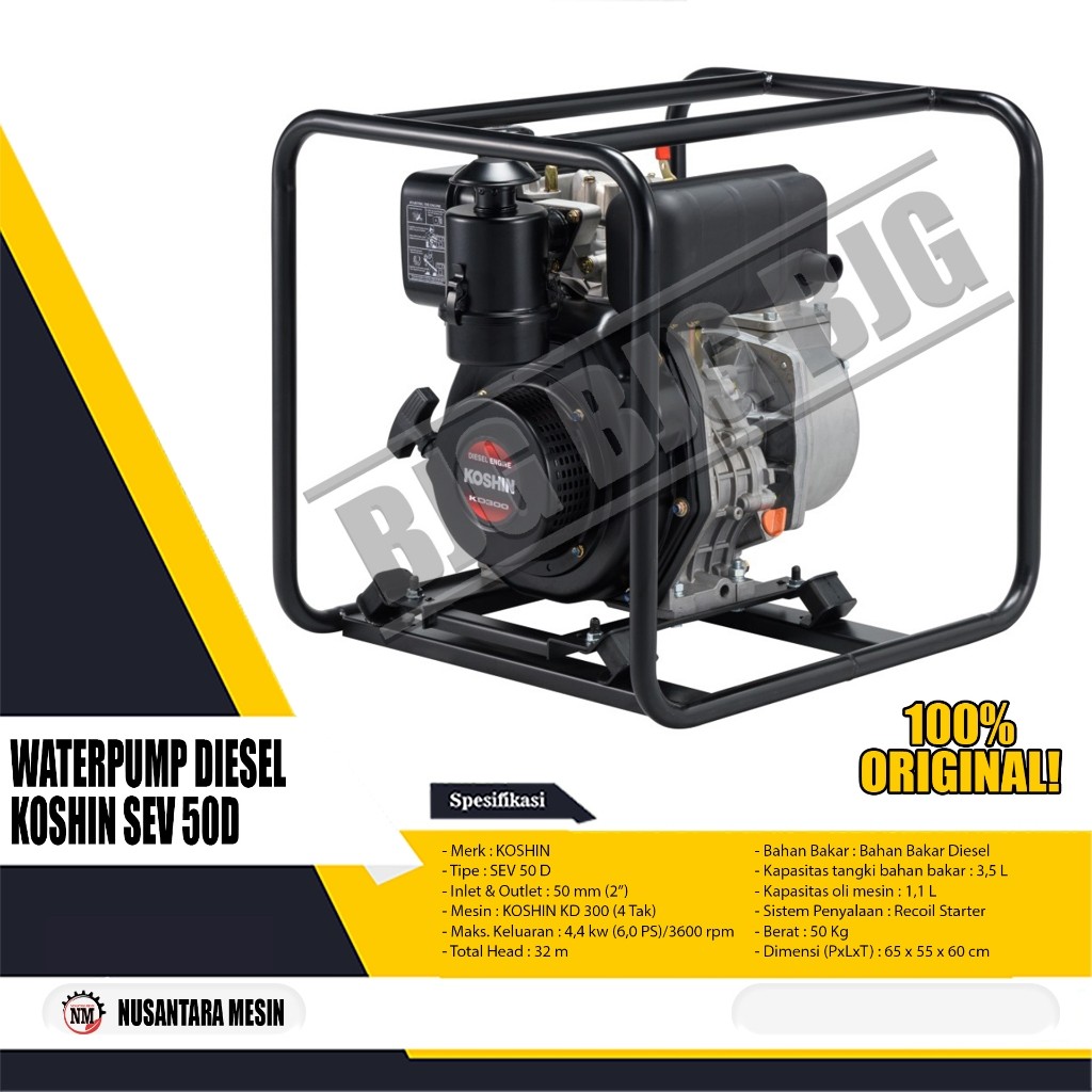 MESIN POMPA AIR / WATERPUMP DIESEL KOSHIN SEV 50D 2 INCH
