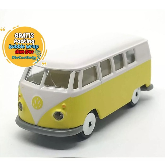 Majorette Car Collectable Wheel Display Pomade Open Box VVolkswagen T1 Kuning
