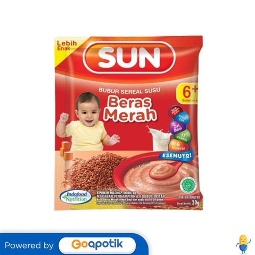 

Sun Bubur Sereal 6+ Rasa Beras Merah 20 Gram Sachet