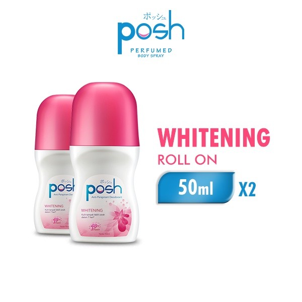 Posh Roll On Deodoran Whitening Botol 50 ml x2