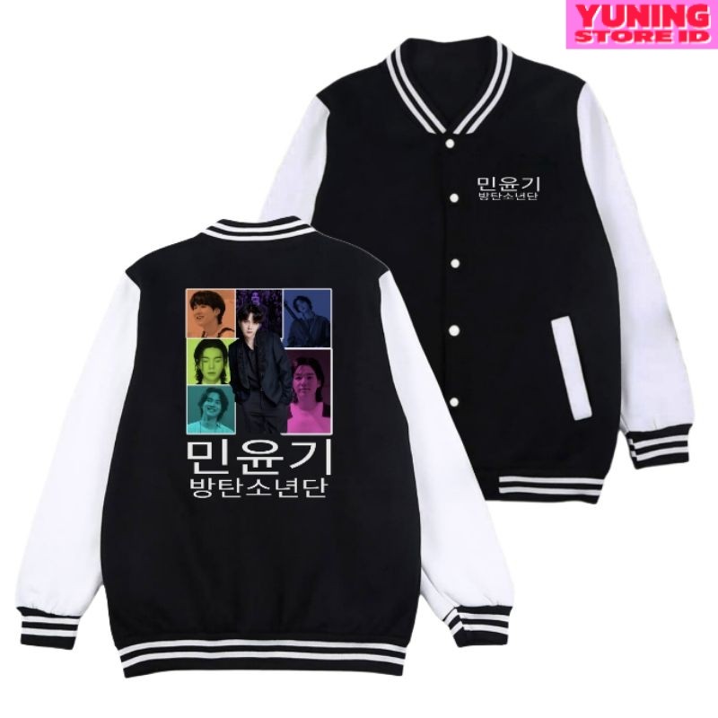 YSID Jaket Varsity Bangtan Suga Min Yoongi Hangul Kompilasi Foto