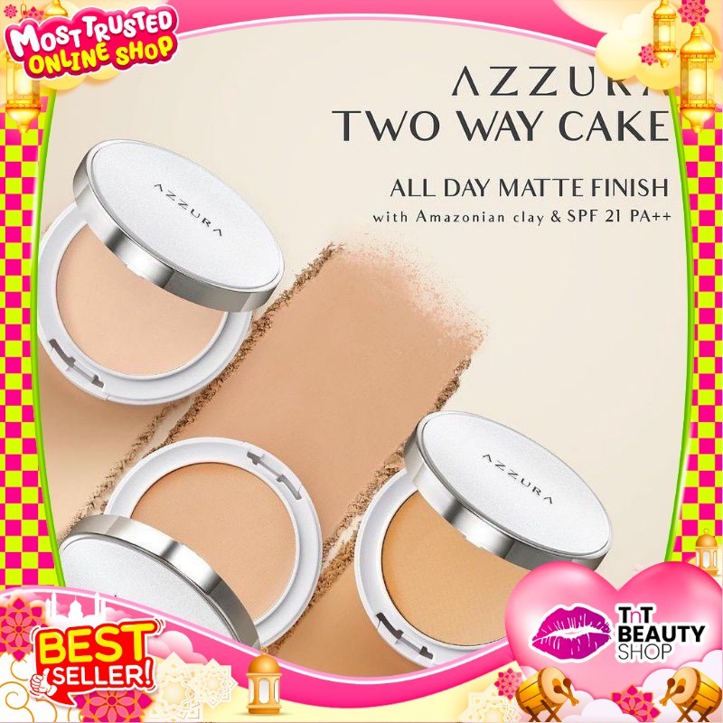 AZZURA Two Way Cake | Refill | All Day Matte Finish | Spf 21 PA++ | TnT Beauty Shop