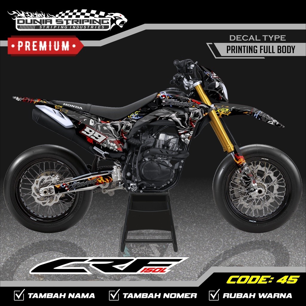 PREMIUM Decal CRF 150L Livery Venom Full Body ULTRA SPORT DESAIN TERBARU 2025 kode BX-6