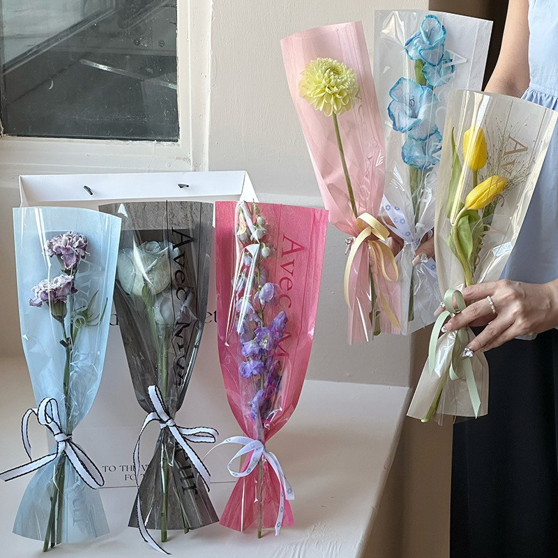 

Isi 20 LEMBAR Plastik Buket Bunga 1 Tangkai Single Flower Bouquet Kado Valentine Wisuda SF02 SS22