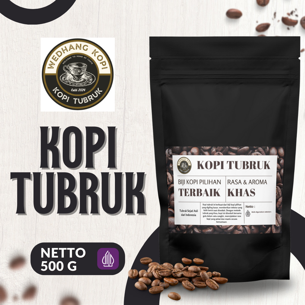 

Kopi Bubuk Tubruk Wedhang Kopi 500 Gram - Kopi bubuk Tubruk - Kopi Tubruk - Kulitas Premium Isi 500 Gram Grade Premium