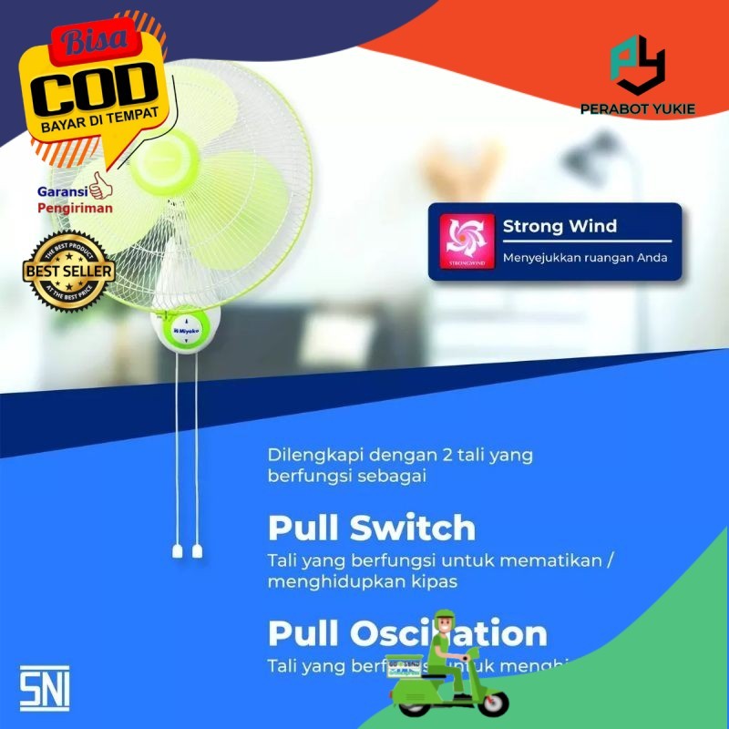PY KIPAS ANGIN / KIPAS DINDING MIYAKO / KIPAS MIYAKO WALL FAN 16 INCH