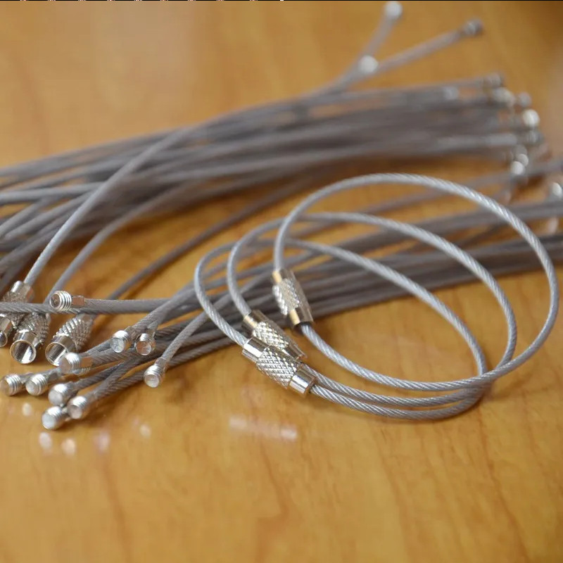 Gantungan Kunci Wire Ring 10PCS: Tali kawat stainless steel kuat & fleksibel - T1