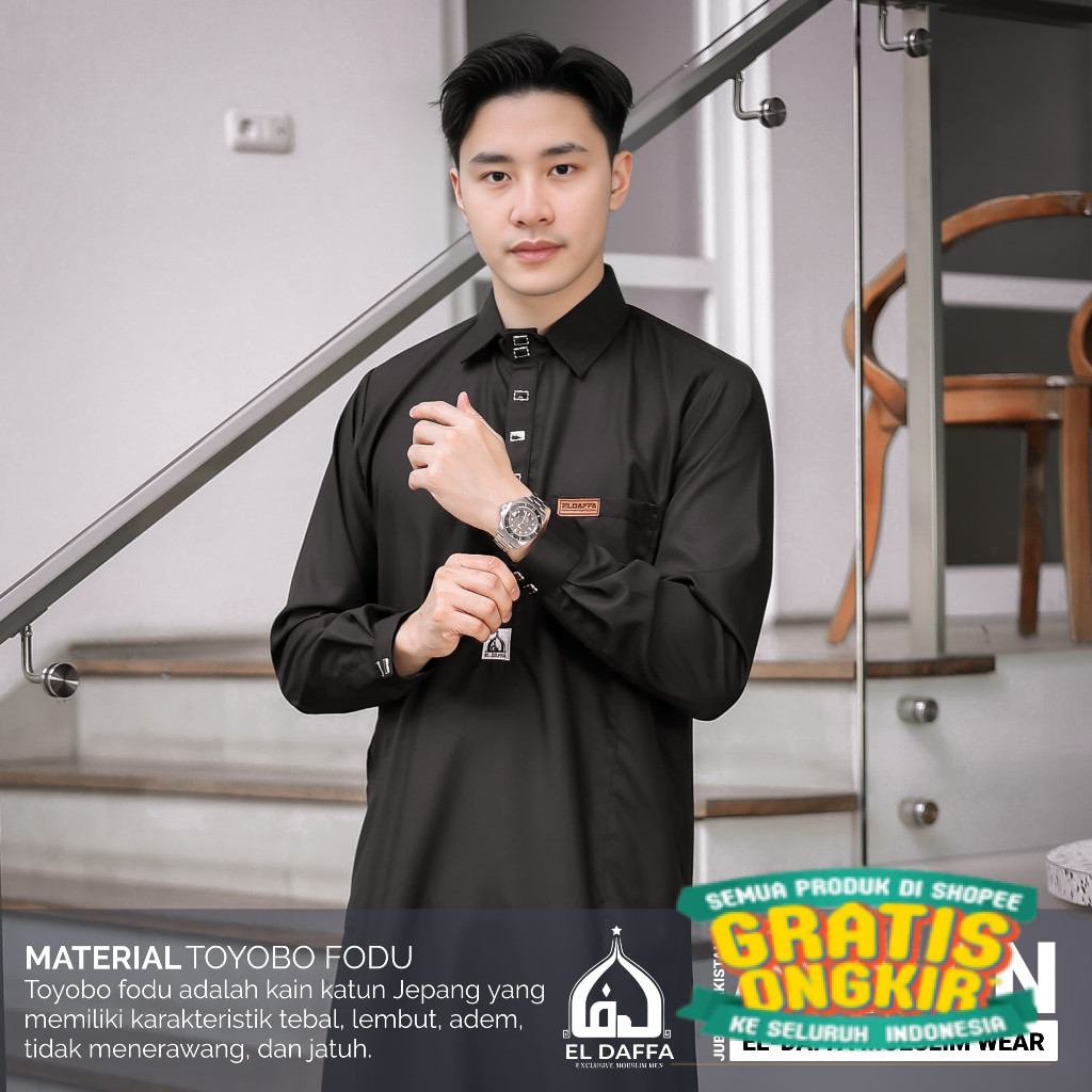 Jubah Gamis Pria Afnan ORIGINAL BY ELDAFFA - Baju Muslim Pria/ Mewah