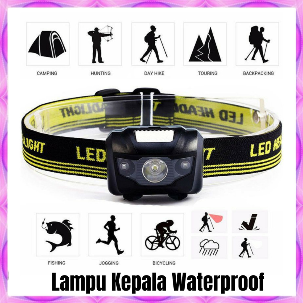 senter kepala HEADLAMP LED KEPALA HANDY MOTILE LAMPU SENTER KEPALA HEADLIGHT BATTERY A3