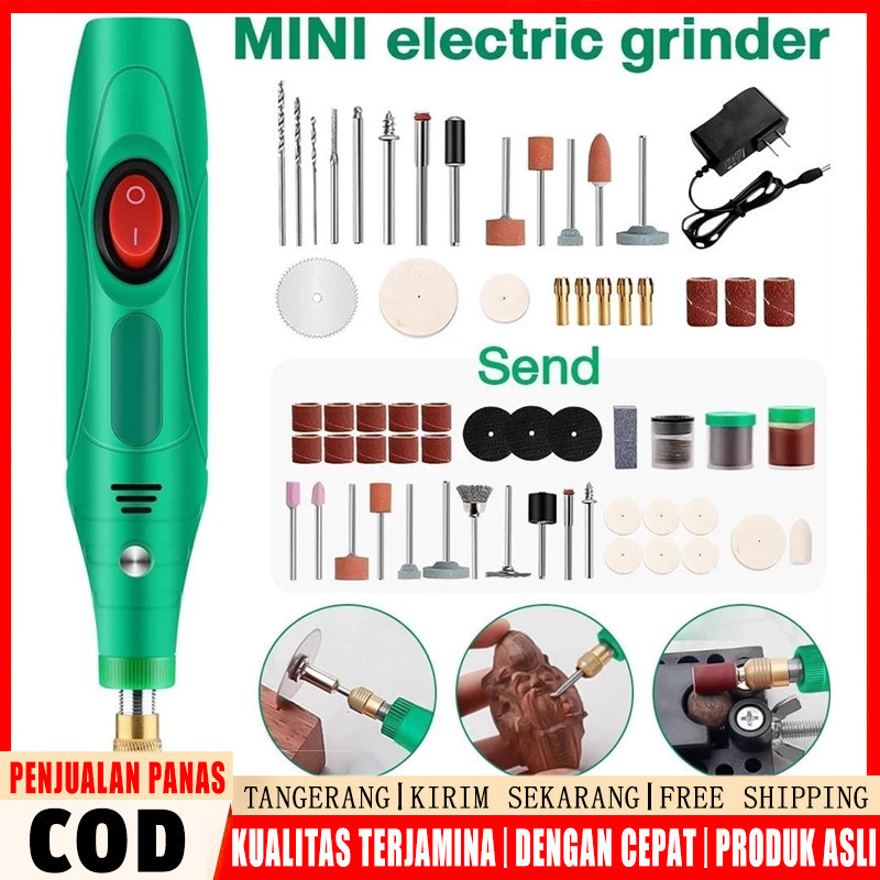 [COD]Gerenda listrik Bor Mini 24PCS 12V DC 15000 RPM Mini Drill Electric Engraver Grinder Gerinda El