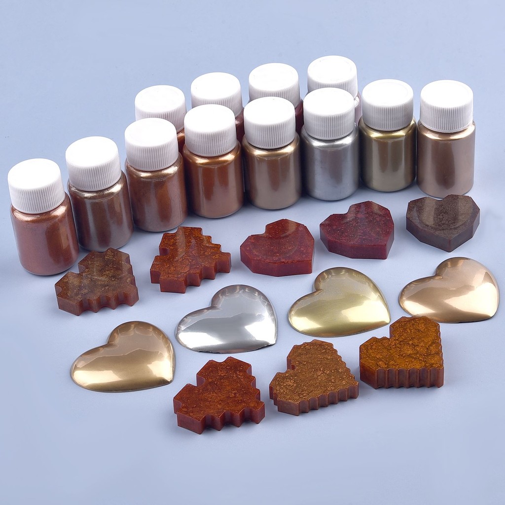

12 Color Mirror Metal Texture Pearl Powder Epoxy Resin Colorant Glitter Marble Metallic Pigment Resin Mold Dye Jewelry Making