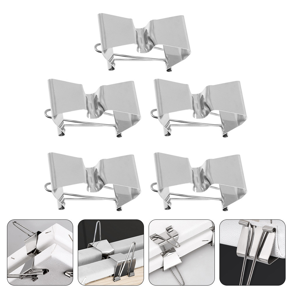 

5 Pcs Stainless Steel Canvas Clip Wet Carriers Clips Clamp Oil Painting Frame for Artist
