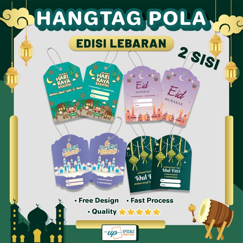 

UP - Hang Tag Idul Fitri 2 Sisi Pola Custom Lebaran Idul Fitri Free Design