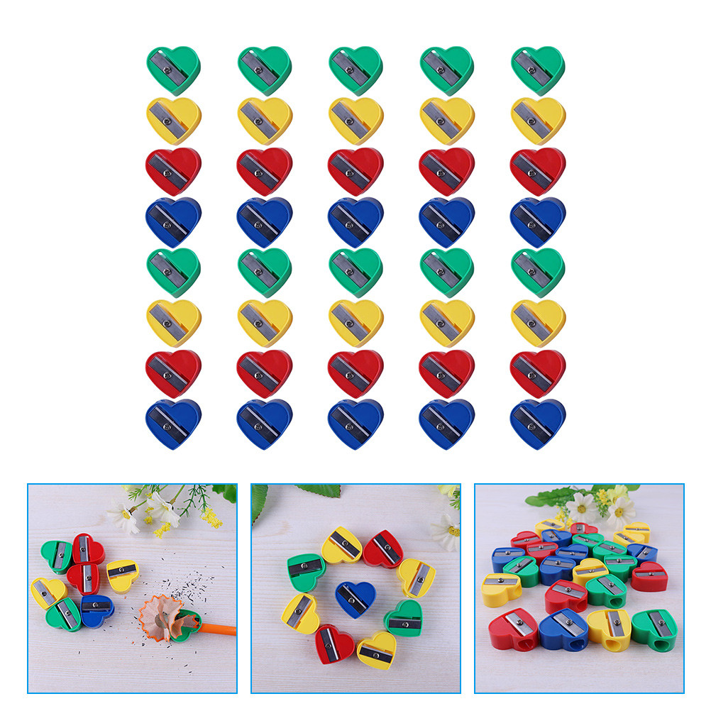

40 Pcs Pencil Sharpener Sharpeners for School Crayon Manual Gifts Mini Kids Stationery Sharping Tools Hand Held Metal