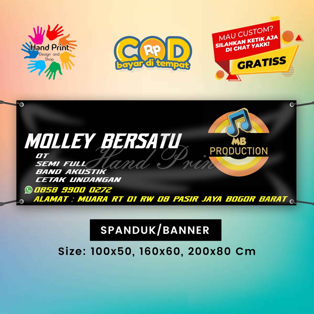 Cetak Spanduk Banner Musik Audio MMT Spanduk Custom 200x80
