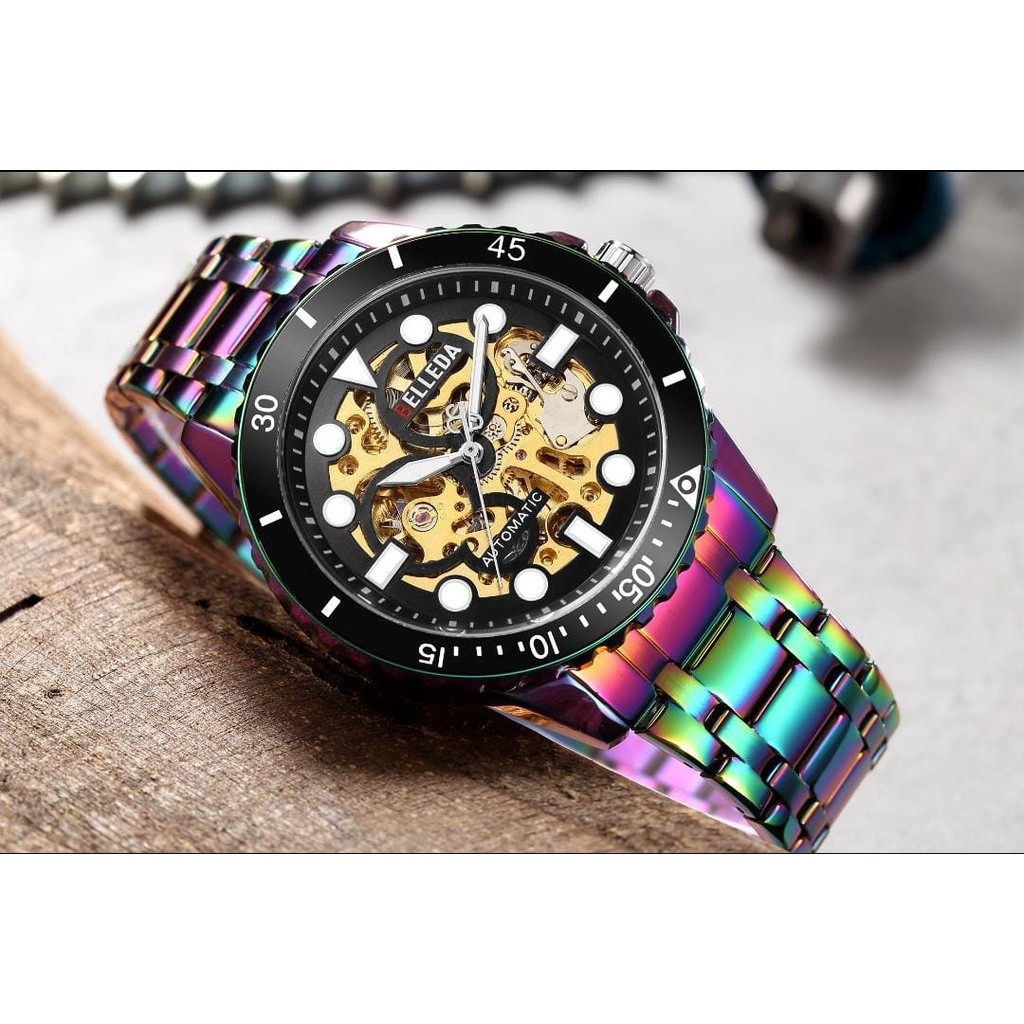 Big Sale  BELLEDA 9352 Rantai Automatick Business Waterproof Casual Watch Jam Tangan Anti Air