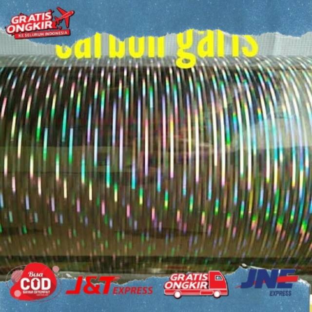 Ready LIKE STICKER HOLOGRAM 3D (CARBON GARIS) wp