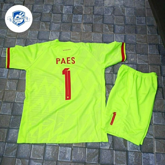 JERSEY BAJU BOLA TIMNAS INDONESIA GK KIPER HIJAU KIDS ANAK 2024 + NAMESET