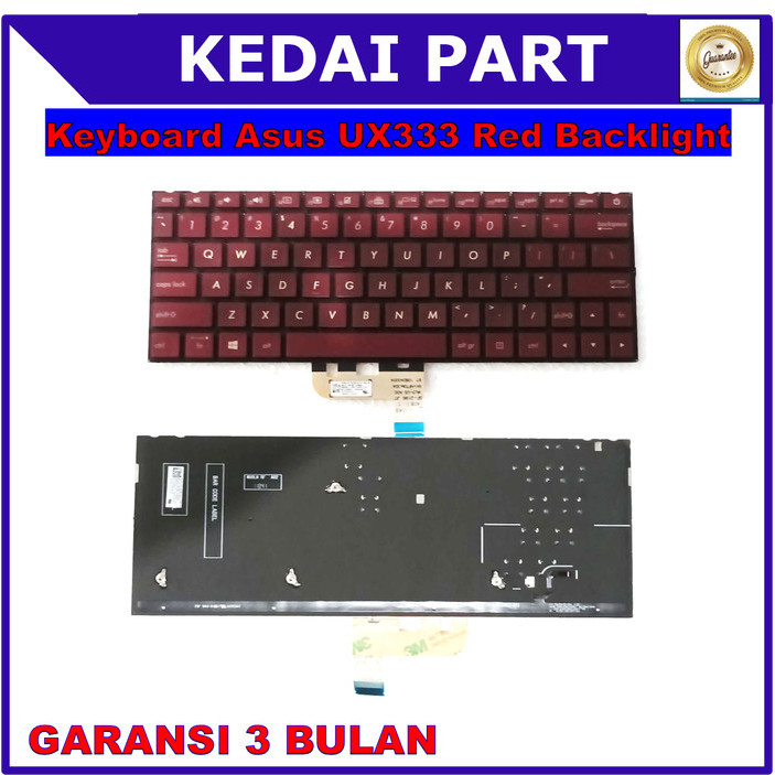 Keyboard Asus Zenbook 13 UX333 UX333FAC UX333FLC UX333FN Red Backlight Backlite
