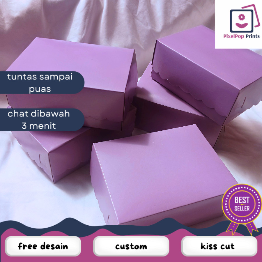 

Opikapip kotak kardus Ungu 12x 16 cm Kotak kardus Kue Snack Box