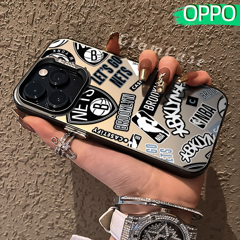 Tag Basket Glossy Hologram PC Case OPPO A18 A57 A16 A15 A17 A60 A3x A3s A5s A54 A53 A12 A31 A58 A1K 