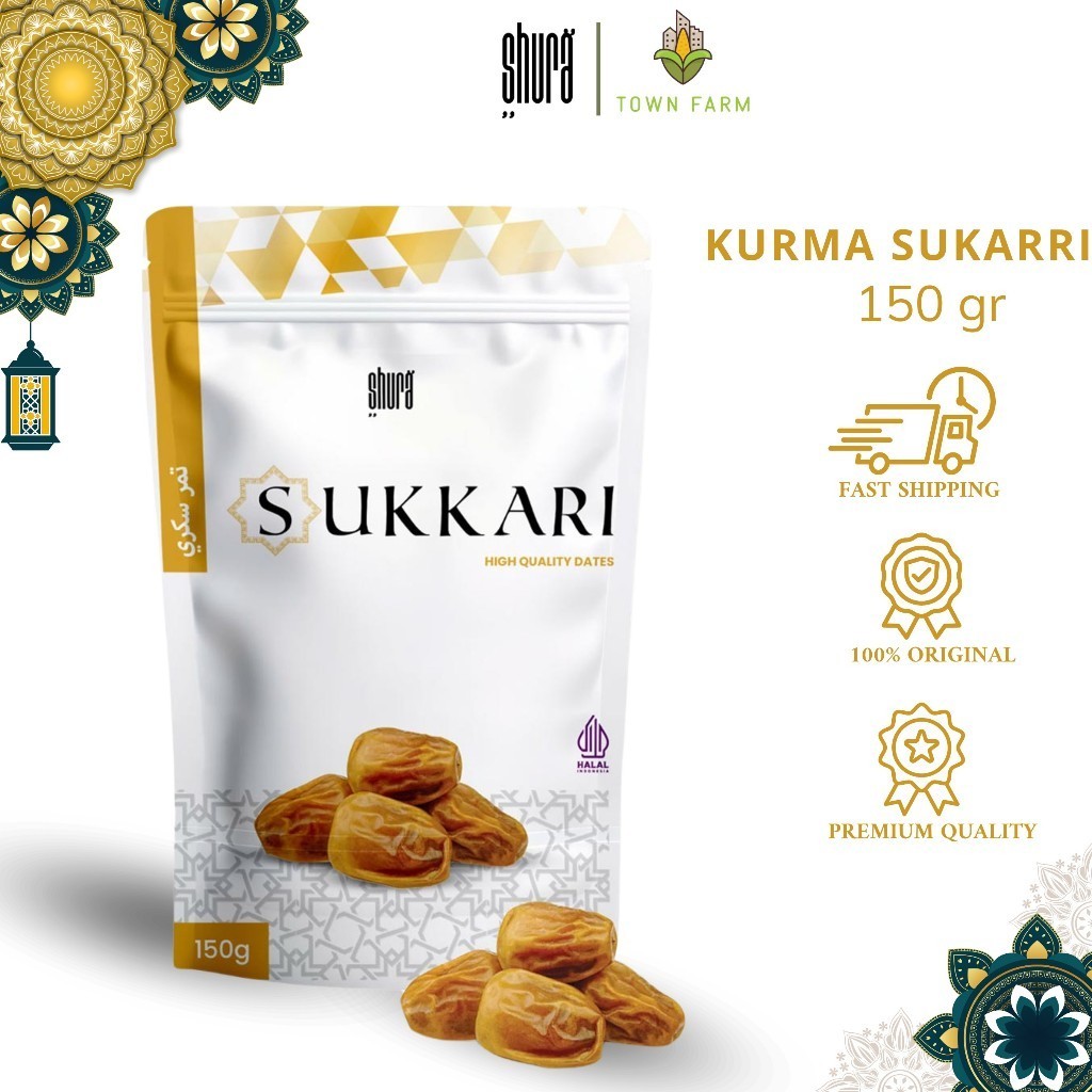 

Shura Kurma Sukari 150gr Pouch Kualitas Premium Original High Quality Sukkari Dates