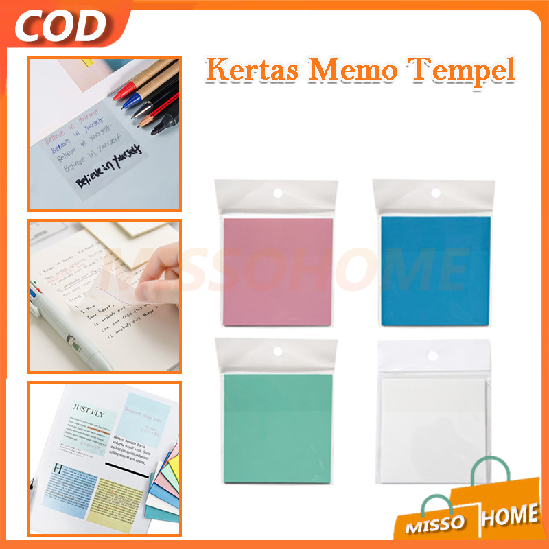 

Kertas Memo Tempel / Sticky Note Transparan Isi 50 Lembar Waterproof Serbaguna Untuk / Sticky Notes Pad Plastik Transparan / Kertas Memo Tahan Air