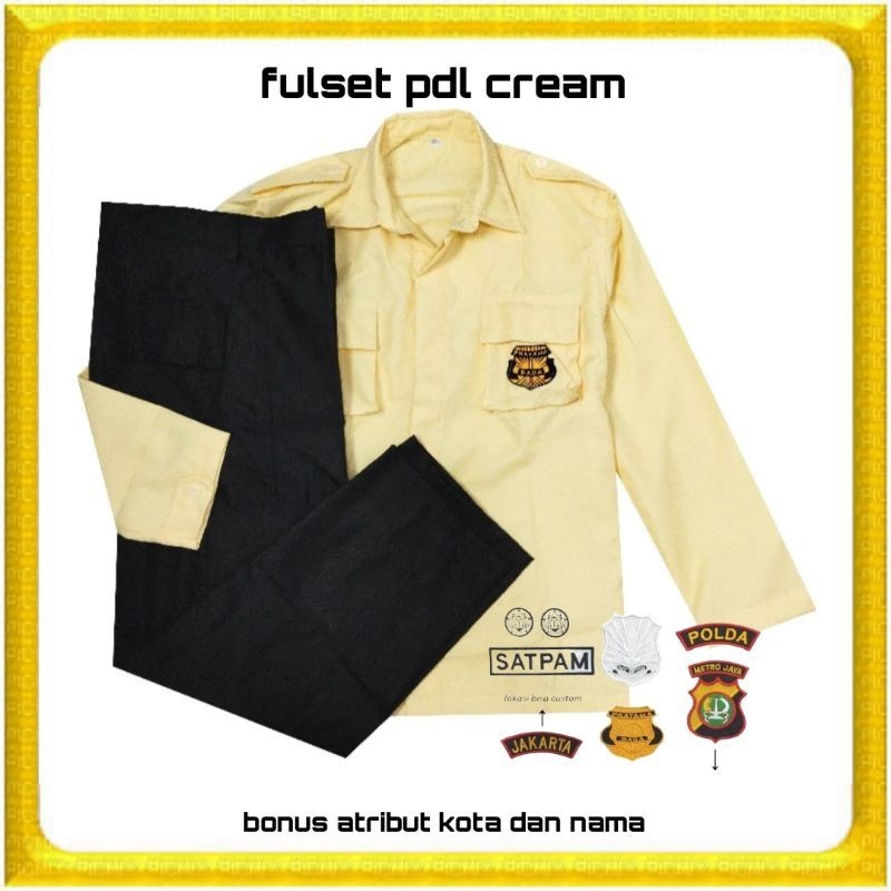 RasroreShop Baju Seragam PDL Security Satpam KREM COKLAT Baru Terbaru Setelan Dinas Harian Kerja Kan