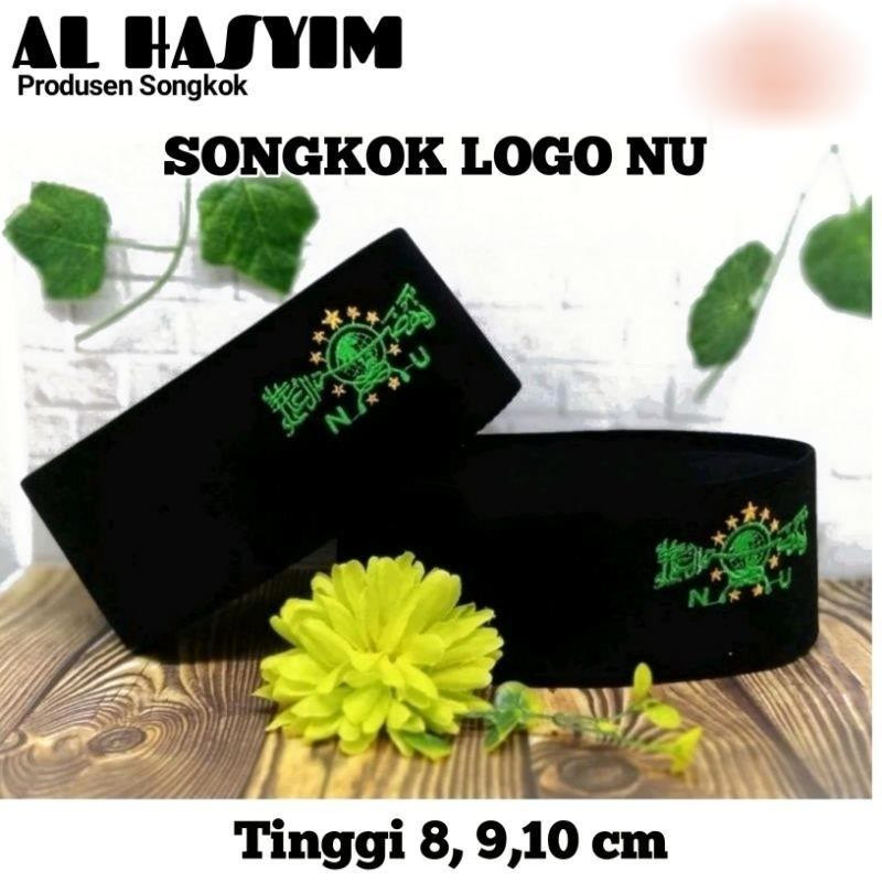 Songkok Hitam logo NU Peci Hitam Bordir NU premium Tinggi 8/9/10 cm  bahan tebal  halus TERBARU