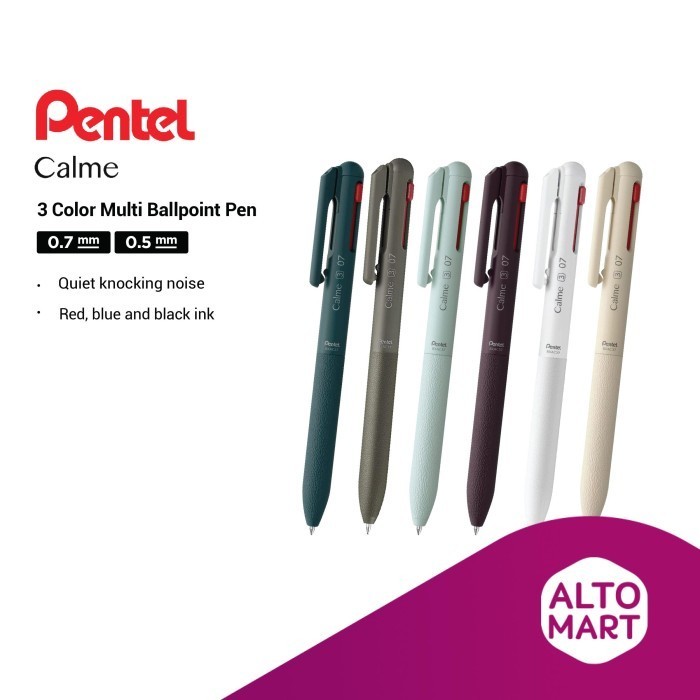 

Pentel Calme 3 Color Multi Ballpoint Pen Pulpen Warna Warni 0.5 0.7 mm - 0.5 mm, BLACK