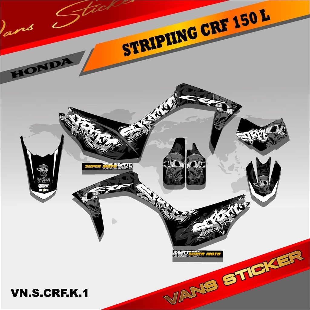 Sticker Striping CRF 150L-lis sticker variasi motor crf 150L