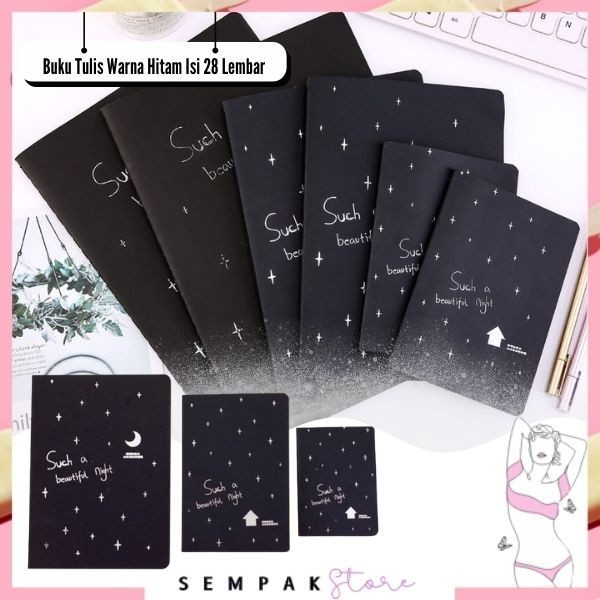 

SS Buku Tulis Warna Hitam Isi 28 Lembar Buku Catatan Kertas Hitam Ukuran A6 A5 B5 Black Paper Plain Notebook DIY Scrapbook Agenda Foto Diary Kreatif