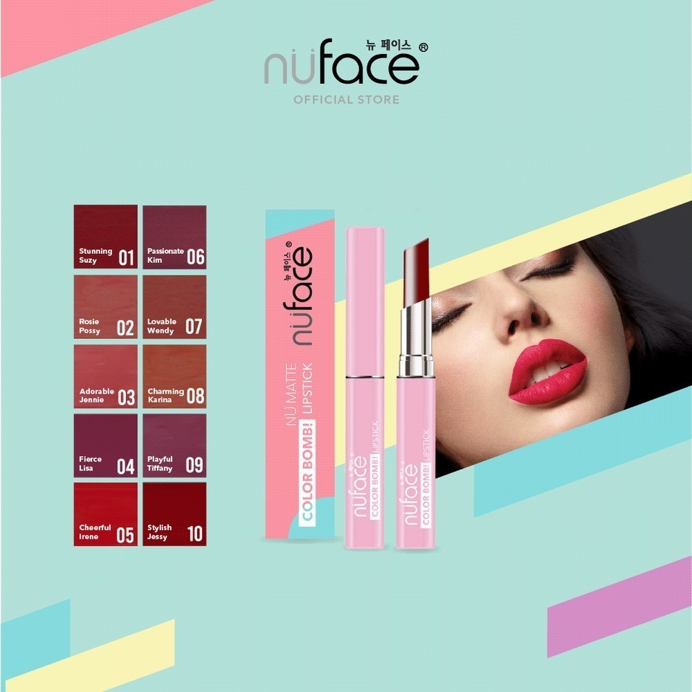 Nuface Nu Matte Color Bomb Lipstick Lipstik BPOM