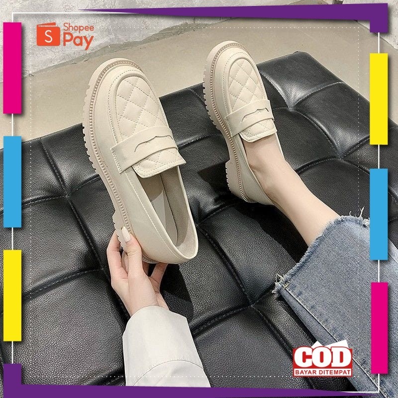 UKURAN SIZE 37 38 39 40 41 42 43 44 45 / SEPATU WANITA LOAFERS / SEPATU FASHION KOREA DOCMART KULIT 
