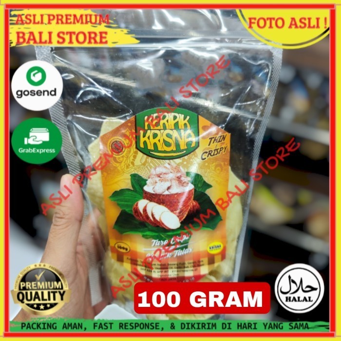 

OLEH OLEH MAKANAN CEMILAN CAMILAN SNACK KULINER KHAS ASLI ORI ORIGINAL BALI KERIPIK KRIPIK TALAS TARO CHIPS 100 GRAM GR