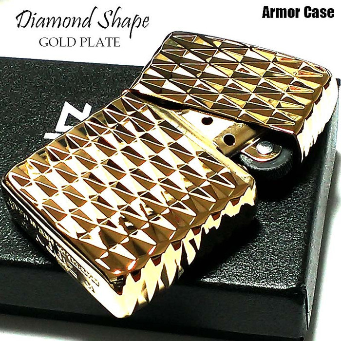 ZIPPO ARMOR JAPAN DIAMOND SHAPE GOLD PLATED ORIGINAL