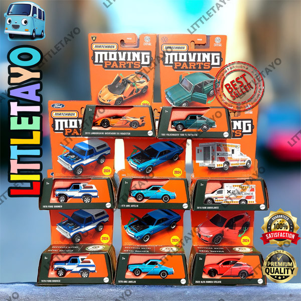MATCHBOX MOVING PARTS 2024 SERIES 2019 LAMBORGHINI AVENTADOR SVJ ROADSTER 1978 FORD BRONCO 2022 ALFA