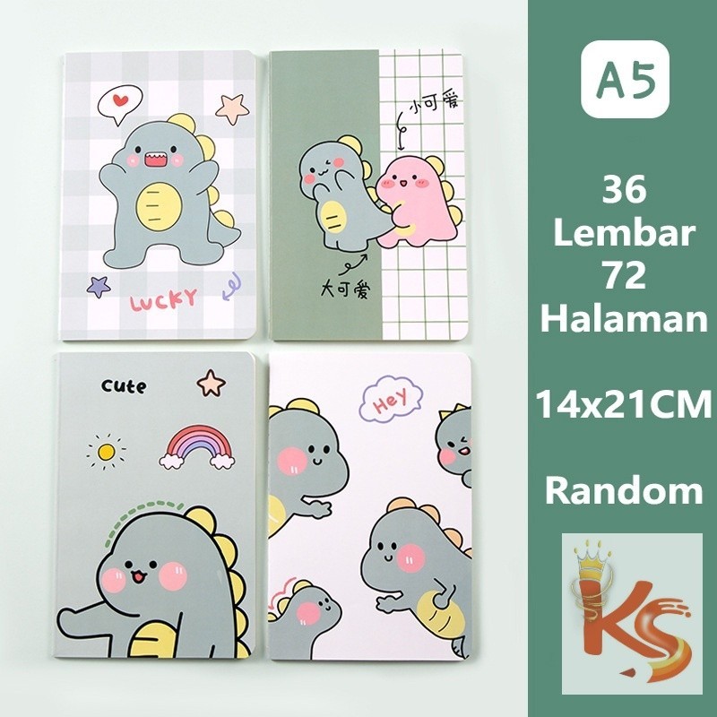 

(KS) Ecer Note Book A5 Premium Buku Tulis Import Buku Catatan Cute DINOSAURUS isi 36 Lembar